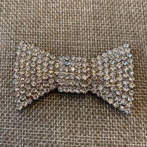 Rhinestone Bow Tie Brooch